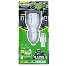 АЗУ microUSB Gerlax C1 2USB-5.4A 30w QC3.0 белый