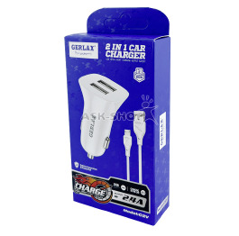 АЗУ microUSB Gerlax C2V 2USB-2.4A