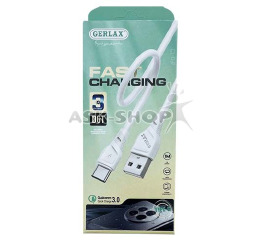 Кабель Type-C Gerlax D6T 3A QC3.0 белый 1м
