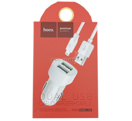 АЗУ iPhone Hoco Z2A 2.4А 2USB біл 1м