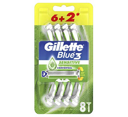 GILLETTE BLUE 3 SENSETIVE 8шт ALOE