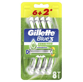 GILLETTE BLUE 3 SENSETIVE 8шт ALOE