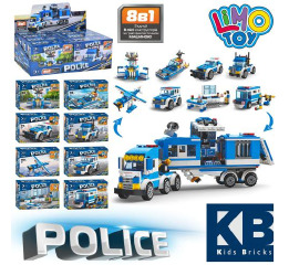 Конструктор KB 217 поліцейська серія, 2в1, від 98 до118 дет., 8 видів (8 шт.) в диспл., 38-17-13 см.
