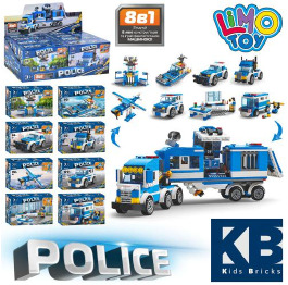 Конструктор KB 217 поліцейська серія, 2в1, від 98 до118 дет., 8 видів (8 шт.) в диспл., 38-17-13 см.