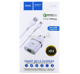 МЗП Micro Hoco C12Q 3A QC3.0 біл