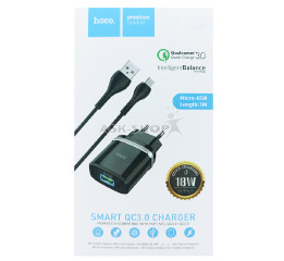 МЗП Micro Hoco C12Q 3A QC3.0 чор