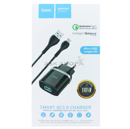 МЗП Micro Hoco C12Q 3A QC3.0 чор