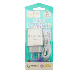 МЗП Micro Hoco C72Q 18w/QC3.0/1USB біл