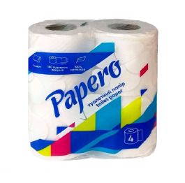Туал папір 'Papero' цел 2ш. 4шт (12)