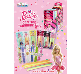 Сі сі стік Barbie +Годиннник Тату 12г (30шт*20)