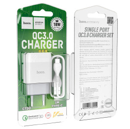 МЗП Type-C HOCO C72Q 1USB 18w QC3.0 біл