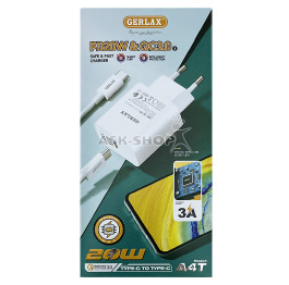 .СЗУ Type-C to Type-C Gerlax A4T PD 20W біле 1м