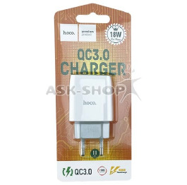 Блочок USB Hoco C72Q 18W/QC3.0/1USB біл