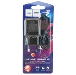 МЗП Micro Hoco C96A 2.1A/1USB чор