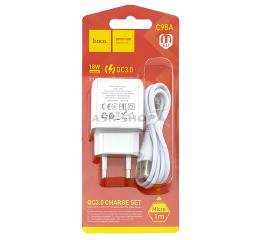 .СЗУ microUSB Hoco C98A 18w 2в1 біл