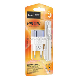 .СЗУ Type-C to Type-C Hoco C131A PD30w+QC3.0 б/с 1м