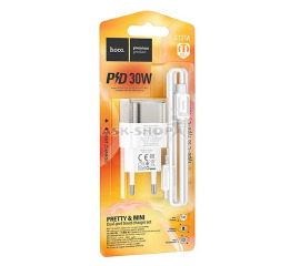 МЗП Type-C (PD+USB) Hoco C131A PD30w/QC3.0 ч/б