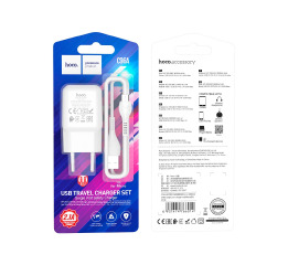 МЗП microUSB Hoco C96A 2.1A 2в1 1м біл