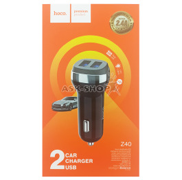 АЗП Type-C (USB) Hoco Z40 2.4А 2USB чор