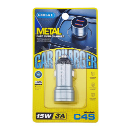 АЗУ USB Gerlax C4S 3.0A/2USB/15W