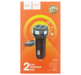 АЗУ USB блочок 2.4A 2USB Hoco Z40 чор