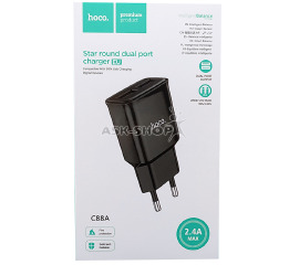 Блочок USB Hoco C88A 2.4A/2USB чор