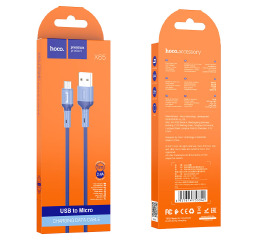 Кабель microUSB Hoco X65 синий 1м (31)