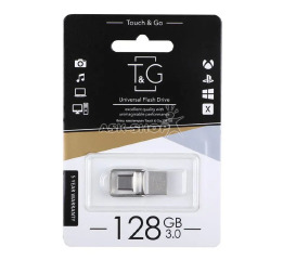 USB 128GB 3.0 T&G 104 USB+Type-C сталева