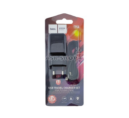 .СЗУ Type-C Hoco C96A 2.1A-1USB 2в1 чор 1м (27)