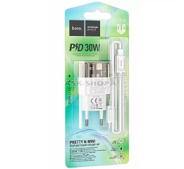 Блочок USB Hoco C131A 1USB/PD30W/QC3