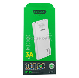 Павербанк 10000mA Gerlax P115 біл