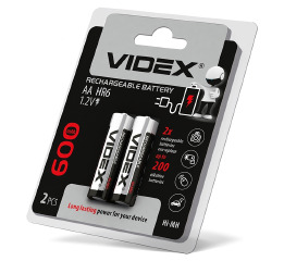 .Аккум 'Videx' R6  600 mAh 2шт