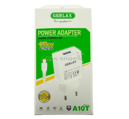 .СЗУ Type-C Gerlax A10T 3A-1USB 15w біл 1м