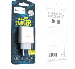 Блочок USB Hoco C73A 2.4A/2USB біл (36)