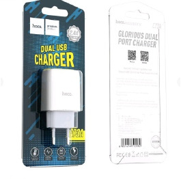 Блочок USB Hoco C73A 2.4A/2USB біл (36)
