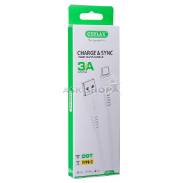 Кабель Type-C Gerlax D9T 3A біл 1м