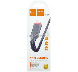 Кабель microUSB Hoco X59 2.4A ткан чор 1м (33)
