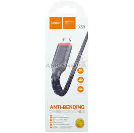 Кабель microUSB Hoco X59 2.4A ткан чор 1м (33)