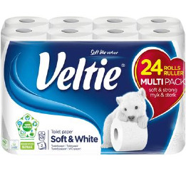 Туалетний папір Veltie Soft White 3ш 24р