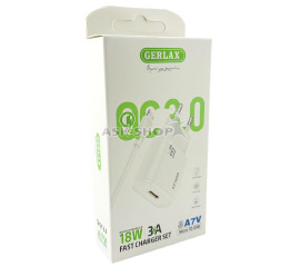 МЗП microUSB Gerlax A7V 3A/QC3.0 1м біл