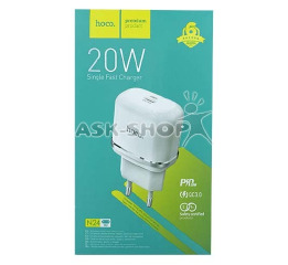 Блочок PD Type-C Hoco N24 PD20W/QC3.0 біл (12)