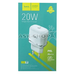 Блочок PD Type-C Hoco N24 PD20W/QC3.0 біл (12)