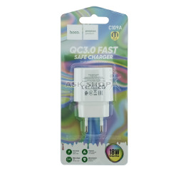 Блочок USB Hoco C109A 1USB/18W/QC3.0 біл