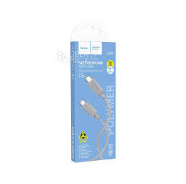 Кабель Type-C to Type-C Hoco X107 60W сір 1м