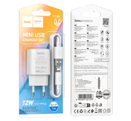 МЗП iPhone Hoco C134A 2.4A/1USB 1м біл