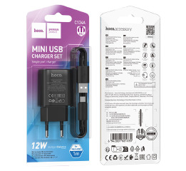 МЗП iPhone Hoco C134A 2.4A/1USB 1м чор