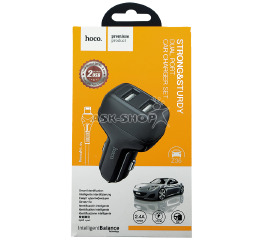 АЗП iPhone Hoco Z36 2.4А/2USB чор