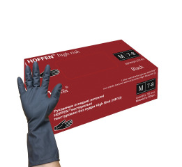 Рукавички лат HOFFEN (high-risk) чор M 25пар (10)