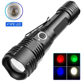 Ліхтар PLD-11-4XPE(RGB), 1х18650, ЗУ microUSB, zoom