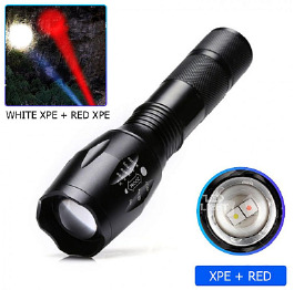 Ліхтар R5-2XPE(white+red), 1х18650/3xAAA, ЗУ USB, zoom